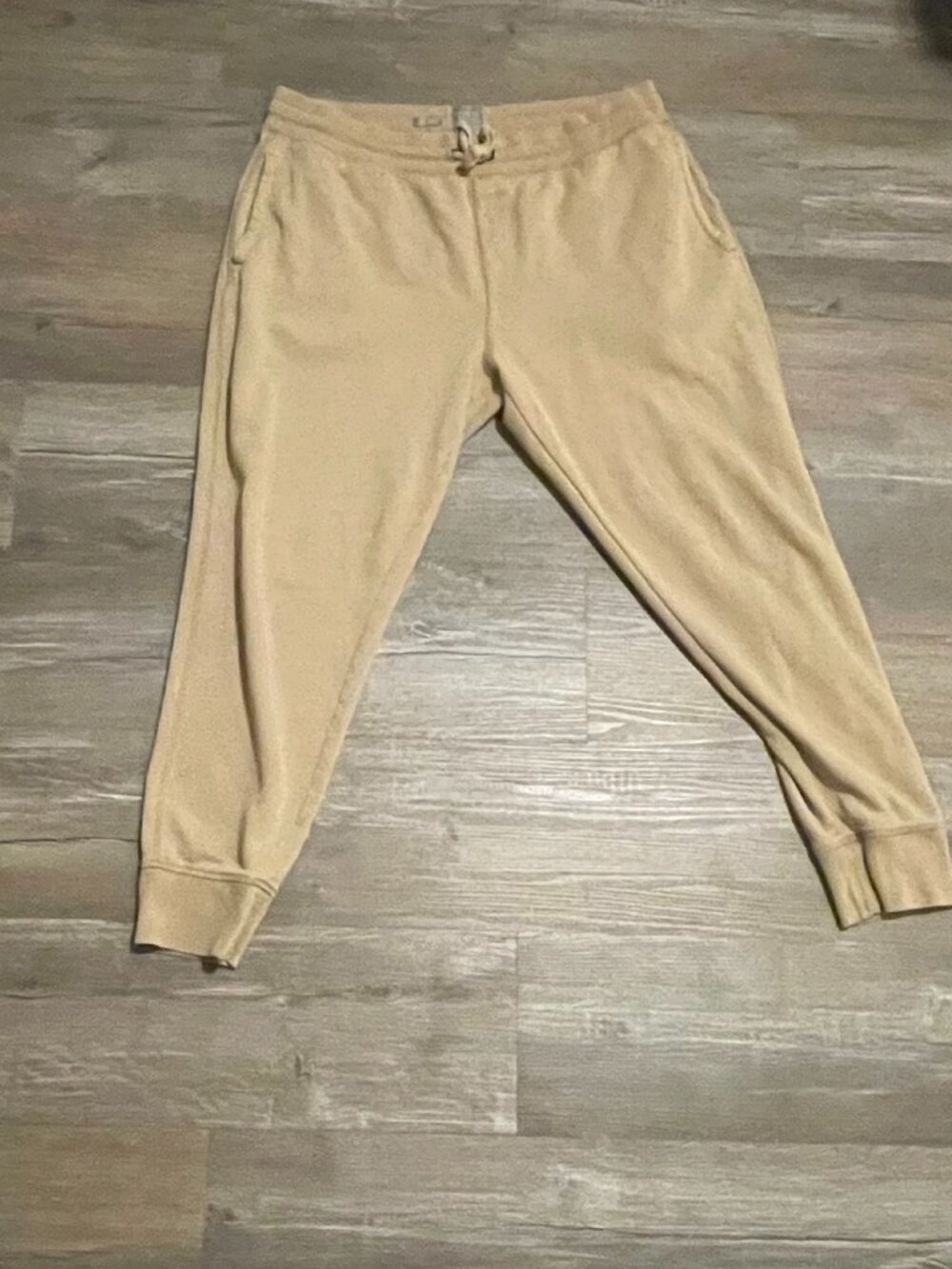 Gap Men’s Athletic Fit Khaki Colored Cotton Drawstring Sweat Pants Size L